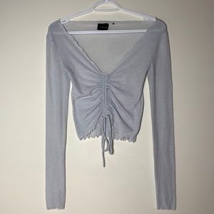 Urban Outfitters Light Blue Lettuce Trim Top Size XS (GUC)